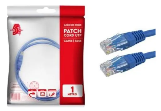 CABO PATCH INFO - PATCH CORD CAT5E UTP - 1M - AZUL